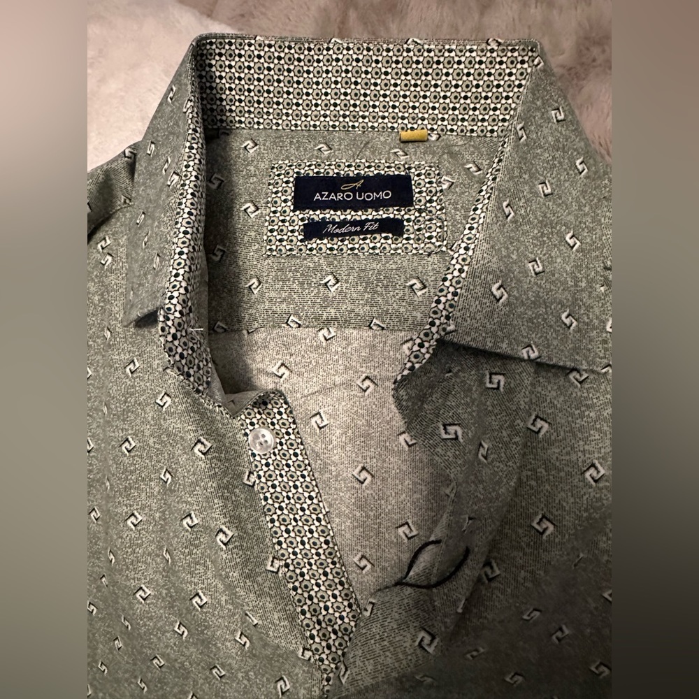 NWT- AZARO UOMO XXL CASUAL BUTTON DOWN